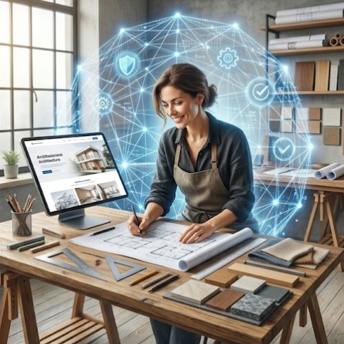 Specjalistka pracuje nad projektem strony internetowej w spokojnym, bezpiecznym otoczeniu