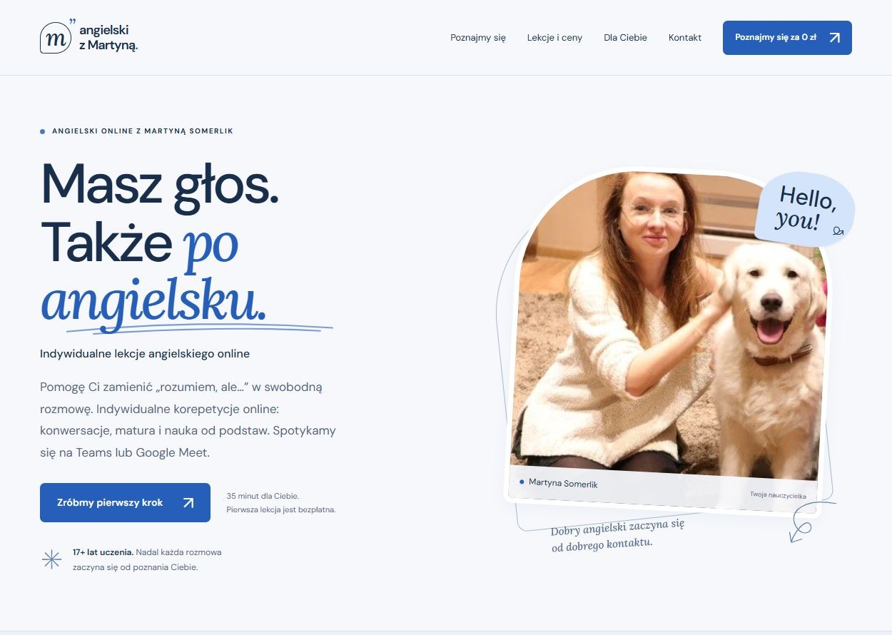 Podgląd projektu Angielski z Martyną
